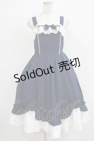 画像: Chalmiere / 不思議の国のジャンパースカート M ネイビー H-26-02-18-002-0-OP-NS-ZH