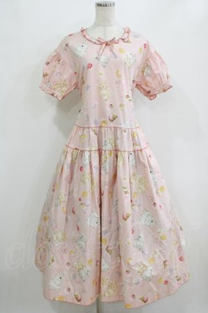 画像: PINK HOUSE / 幸見うさぎプリントティアードワンピース Free ピンク H-26-02-18-013-LO-OP-NS-ZH