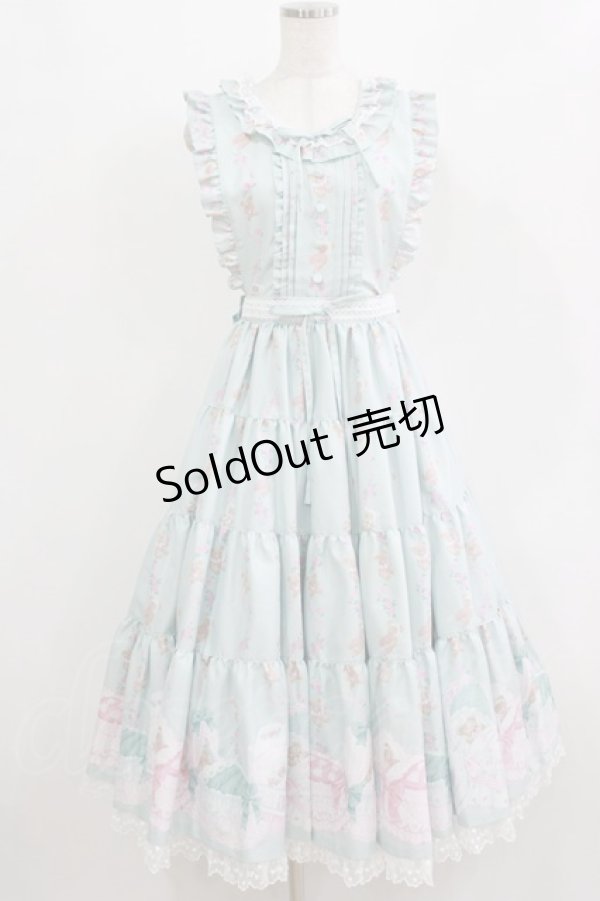画像1: Angelic Pretty / 夢見るTiny Bearエプロン風ティアードスカート Free ミント H-26-02-18-014-AP-OP-NS-ZH (1)
