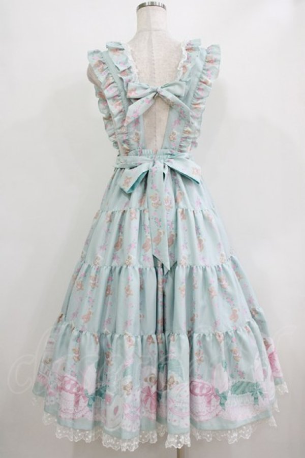 画像3: Angelic Pretty / 夢見るTiny Bearエプロン風ティアードスカート Free ミント H-26-02-18-014-AP-OP-NS-ZH (3)