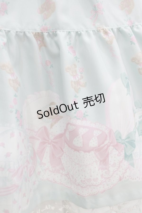 画像4: Angelic Pretty / 夢見るTiny Bearエプロン風ティアードスカート Free ミント H-26-02-18-014-AP-OP-NS-ZH (4)