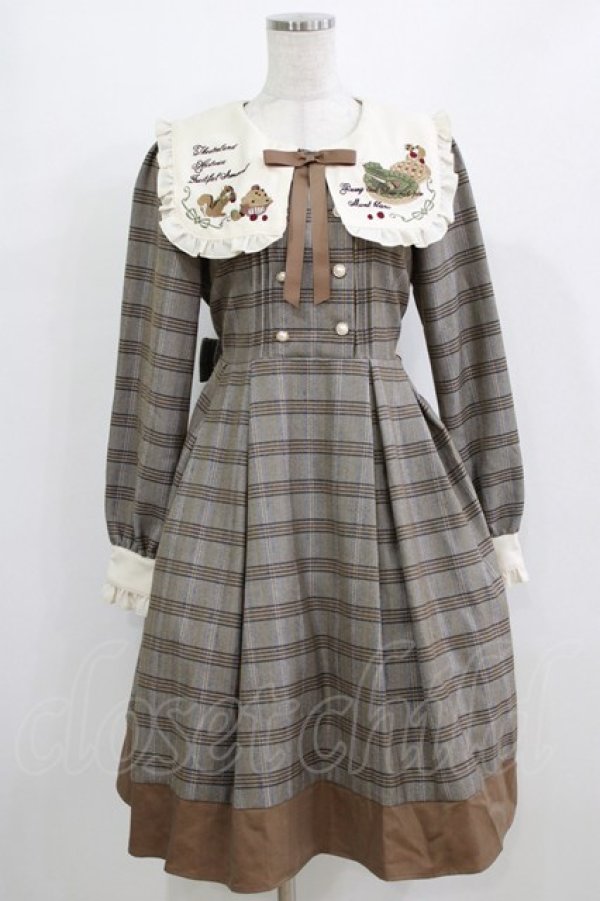 画像1: Amavel / Fruitful Autumn Partyワンピース Free ブラウン H-26-02-18-016-CA-OP-NS-ZH (1)