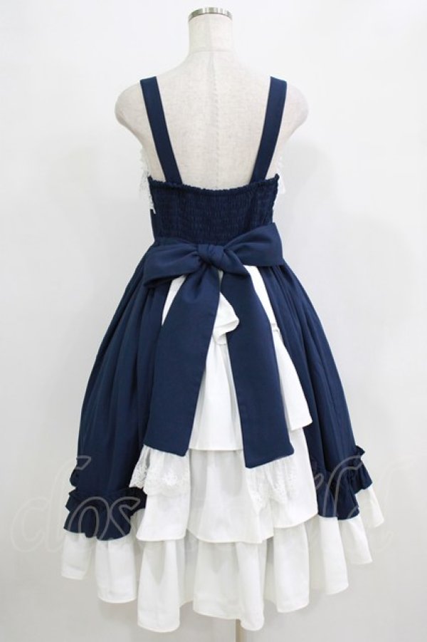 画像3: Chalmiere / 不思議の国のジャンパースカート M ネイビー H-26-02-18-002-0-OP-NS-ZH (3)