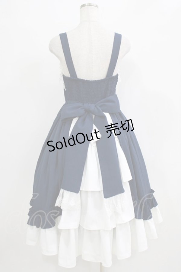 画像3: Chalmiere / 不思議の国のジャンパースカート M ネイビー H-26-02-18-002-0-OP-NS-ZH (3)