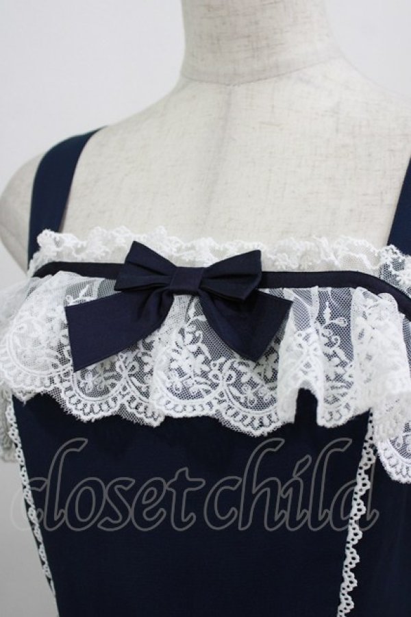 画像4: Chalmiere / 不思議の国のジャンパースカート M ネイビー H-26-02-18-002-0-OP-NS-ZH (4)