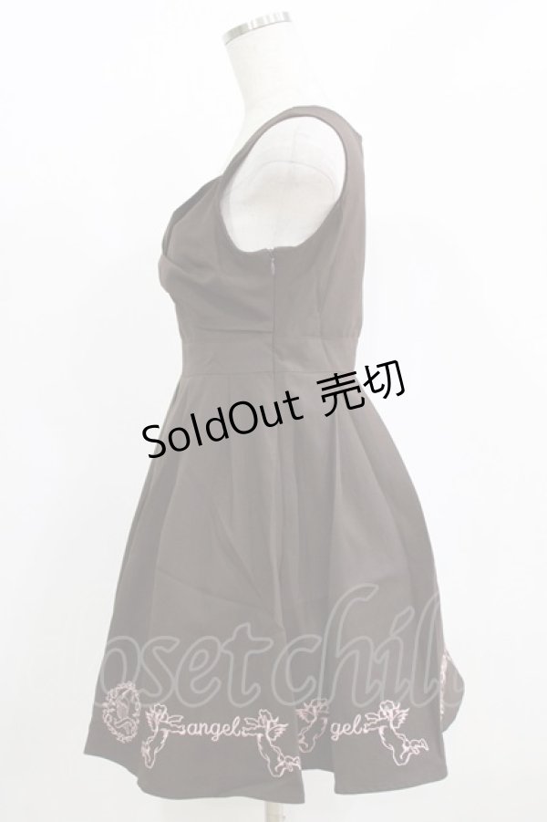 画像2: Ank Rouge / 天使刺繍リボンジャンパースカート M ブラウン H-26-02-18-019-CA-OP-NS-ZH (2)