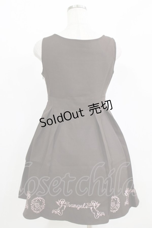 画像3: Ank Rouge / 天使刺繍リボンジャンパースカート M ブラウン H-26-02-18-019-CA-OP-NS-ZH (3)