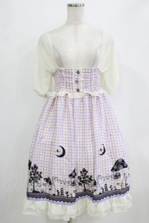 画像: axes femme POETIQUE / きのこプリントチェックワンピース M オフ/ラベンダー H-26-02-18-021-AX-OP-NS-ZH