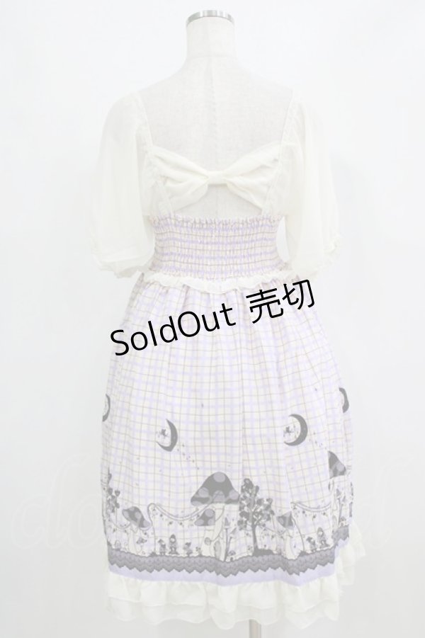 画像3: axes femme POETIQUE / きのこプリントチェックワンピース M オフ/ラベンダー H-26-02-18-021-AX-OP-NS-ZH (3)