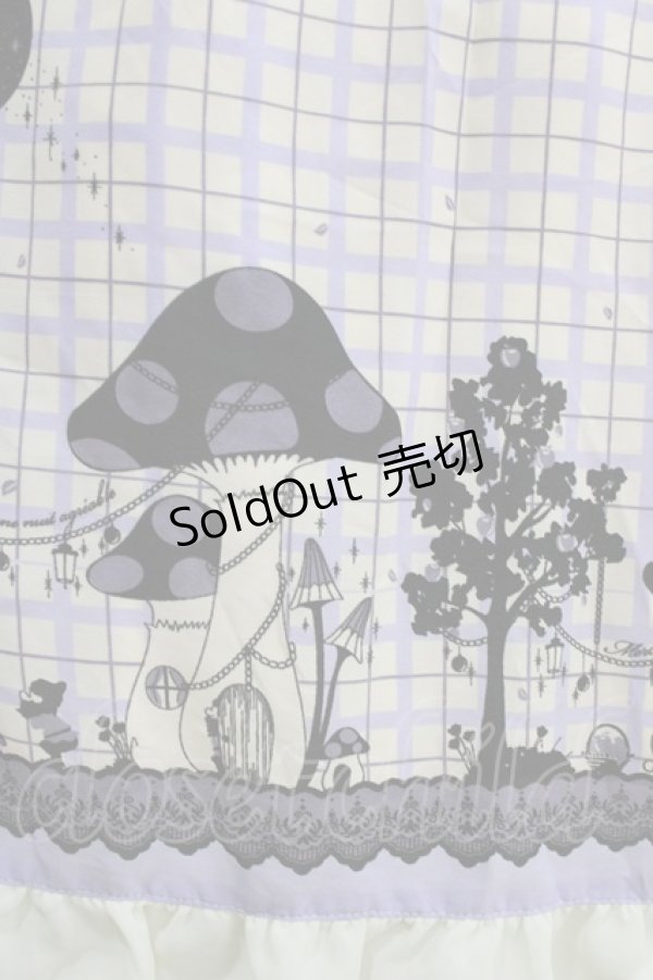 画像4: axes femme POETIQUE / きのこプリントチェックワンピース M オフ/ラベンダー H-26-02-18-021-AX-OP-NS-ZH (4)