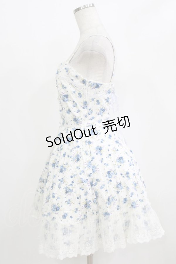 画像2: Amavel / 花柄ジャンパースカート Free オフ/ブルー H-26-02-18-022-CA-OP-NS-ZH (2)