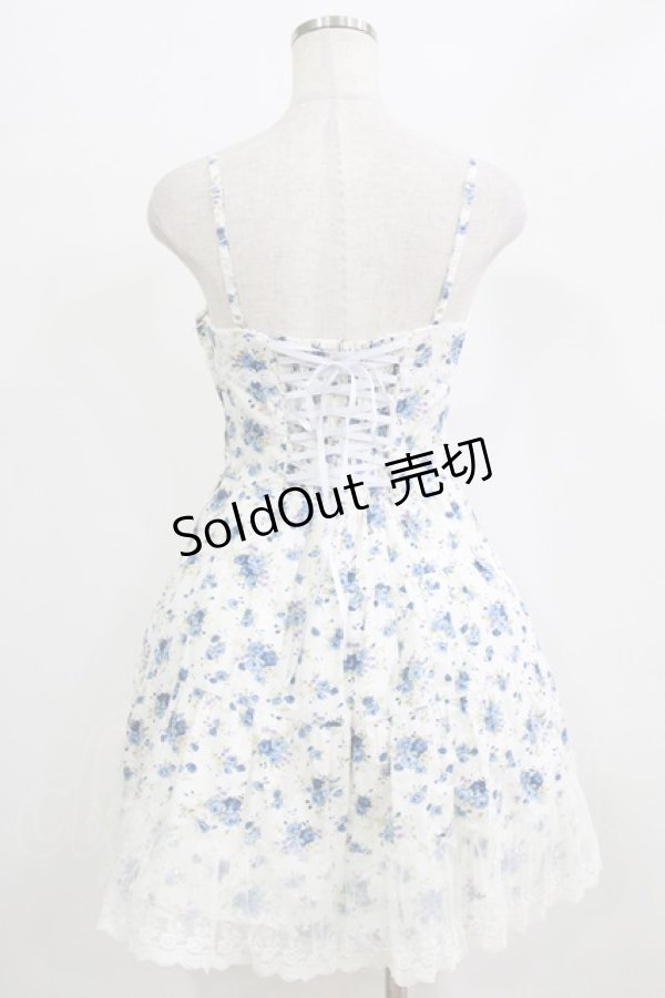 画像3: Amavel / 花柄ジャンパースカート Free オフ/ブルー H-26-02-18-022-CA-OP-NS-ZH (3)