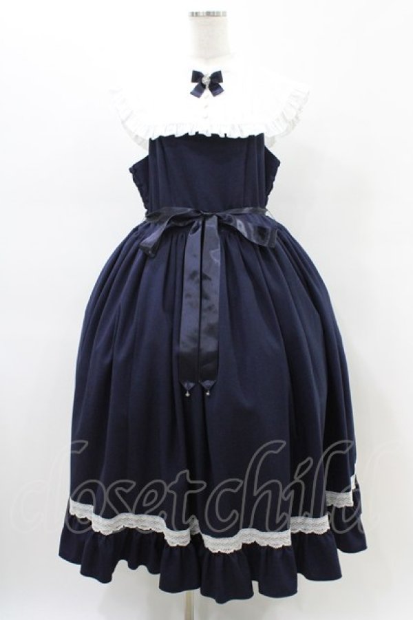 画像1: metamorphose / 【プラスサイズ】Priere〜星に祈りを〜ミディアムジャンパースカート プラスサイズ ネイビー H-26-02-19-1036-ME-OP-NS-ZH (1)