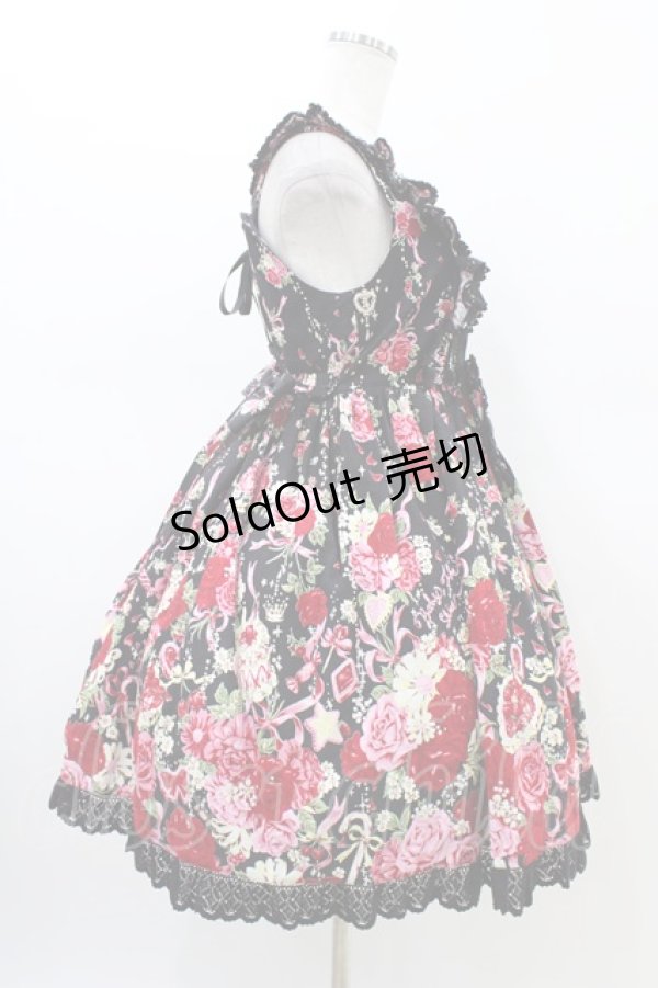 画像3: BABY,THE STARS SHINE BRIGHT / スローモーションブーケ〜あの日の私の想い〜柄ジャンパースカートII Free ブラック H-26-02-19-1038-BA-OP-NS-ZH (3)