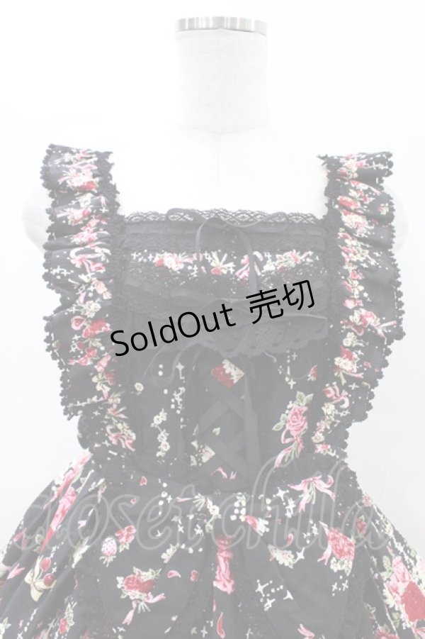 画像4: BABY,THE STARS SHINE BRIGHT / スローモーションブーケ〜あの日の私の想い〜柄ジャンパースカートII Free ブラック H-26-02-19-1038-BA-OP-NS-ZH (4)