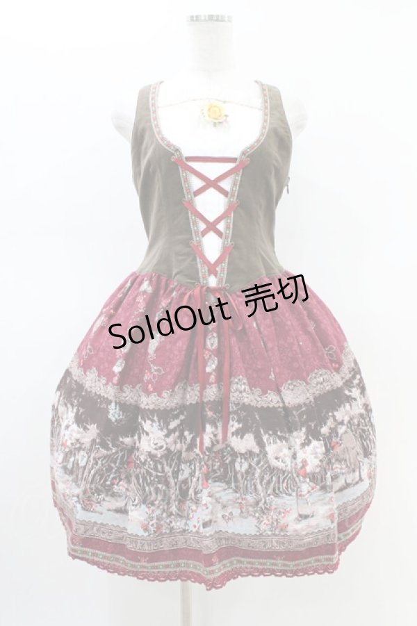 画像1: ALICE and the PIRATES / Le Petit Chaperon rouge〜黒い森の乙女〜柄ジャンパースカートI Free レッド H-26-02-19-1039-PA-OP-NS-ZH (1)