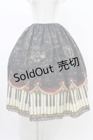画像: Enchantlic Enchantilly / アンティークエレガンスピアノ柄スカート Free ブラック/ワイン H-26-02-19-1044-LO-SK-NS-ZH