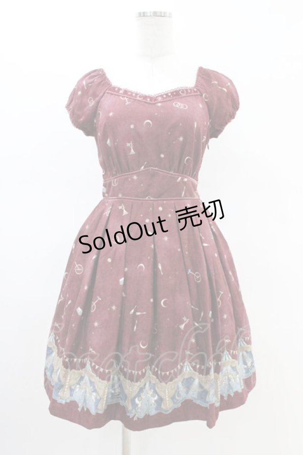 画像1: Secret Honey / サーカスプリントワンピース Free ワイン H-26-02-19-1046-CA-OP-NS-ZH (1)