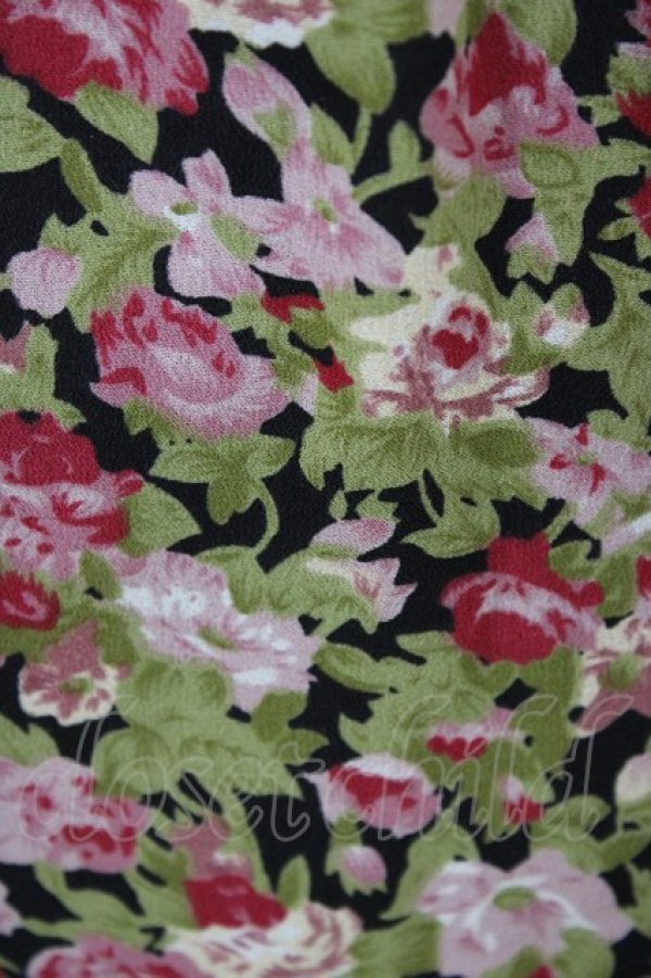 画像3: axes femme / 花柄シフォンワンピース M ブラック H-26-02-19-1050-AX-OP-NS-ZH (3)