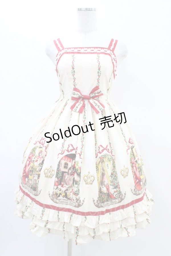 画像1: Innocent World / 童話柄ハイウエストジャンパースカート Free 生成り H-26-02-19-1052-IW-OP-NS-ZH (1)