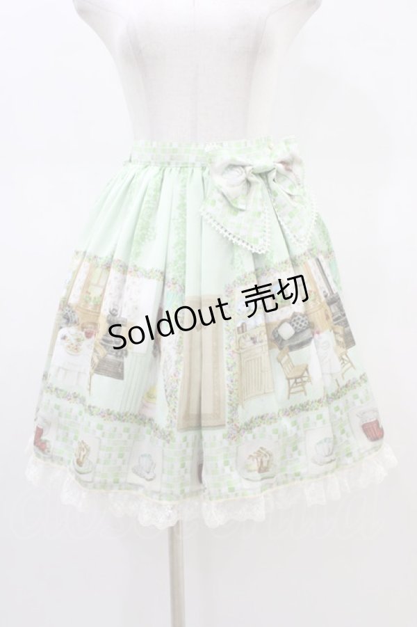 画像1: BABY,THE STARS SHINE BRIGHT / 覚めない夢をみるための Re・ci・pe柄スカート Free グリーン H-26-02-19-1053-BA-SK-NS-ZH (1)