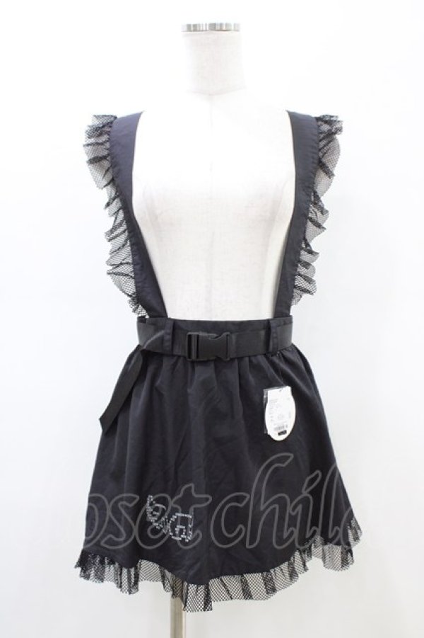 画像1: Pal elfy / フリルメッシュエプロン Free ブラック H-26-02-19-1055-0-SK-NS-ZH (1)