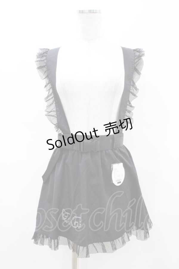 画像1: Pal elfy / フリルメッシュエプロン Free ブラック H-26-02-19-1055-0-SK-NS-ZH (1)