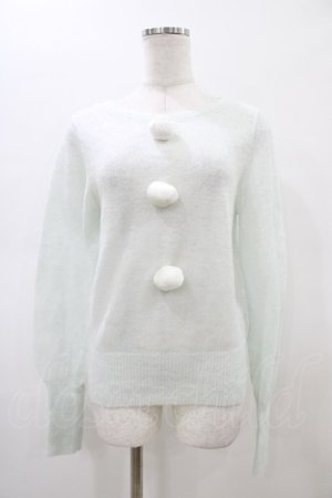 画像: E hyphen world gallery / ポンポンニット Free ブルー H-26-02-19-1059-LO-TO-NS-ZH