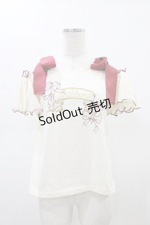 画像1: LIZ LISA / 肩リボントップス Free アイボリー H-26-02-19-1060-LO-TO-NS-ZH (1)