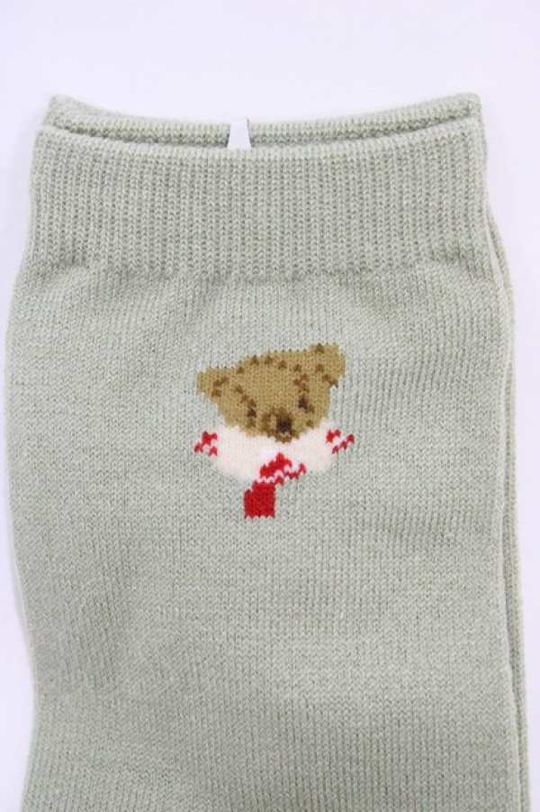 画像2: WONDERFUL WORLD / くまちゃんソックス  ミント H-26-02-19-1011-LO-ZA-NS-ZH (2)