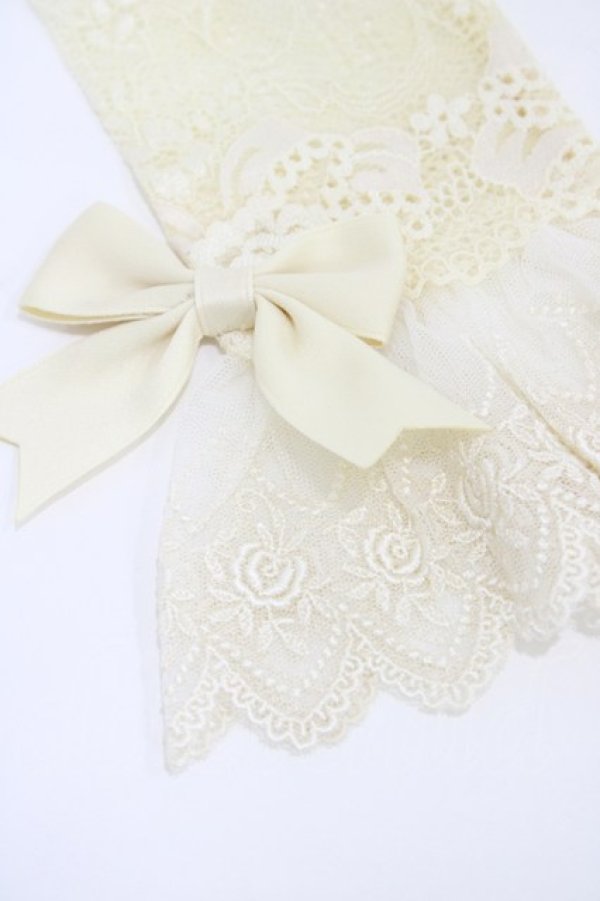 画像2: Mary Magdalene / リボン付レースカフス・ロング  生成り H-26-02-19-1021-CL-ZA-NS-ZH (2)