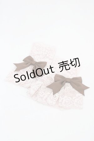 画像: Mary Magdalene / リボン付レースカフス・ショート  ローズ/ショコラ H-26-02-19-1024-CL-ZA-NS-ZH