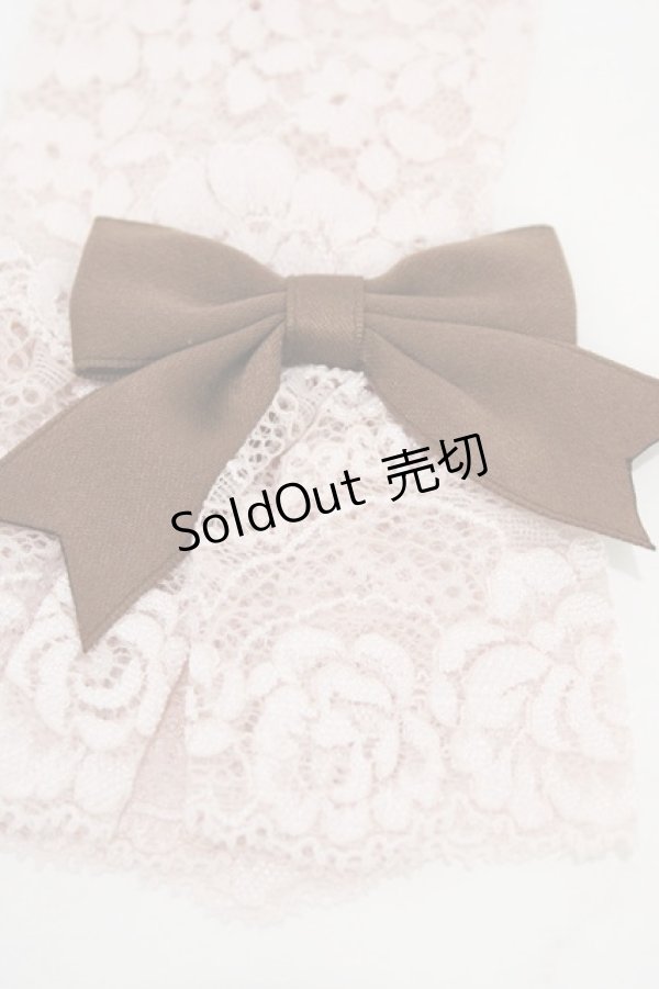 画像2: Mary Magdalene / リボン付レースカフス・ショート  ローズ/ショコラ H-26-02-19-1024-CL-ZA-NS-ZH (2)