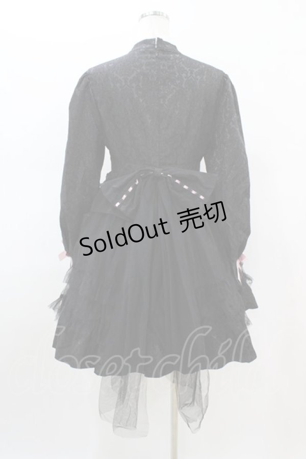 画像2: Eieyomi（海外ロリータブランド） / ジャガードワンピースセット M ブラック/ピンク H-26-02-19-1028-0-OP-NS-ZH (2)