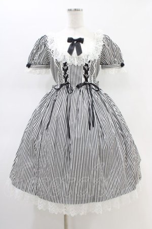画像: Angelic Pretty / Fancy Stripeワンピース Free ブラック H-26-02-19-1029-AP-OP-NS-ZH