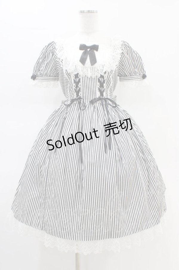 画像1: Angelic Pretty / Fancy Stripeワンピース Free ブラック H-26-02-19-1029-AP-OP-NS-ZH (1)