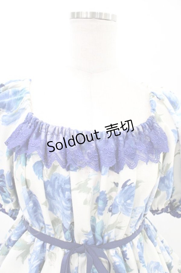 画像4: Enchantlic Enchantilly / ノスタルジアローズワンピース Free オフ/ブルー H-26-02-19-1031-LO-OP-NS-ZH (4)