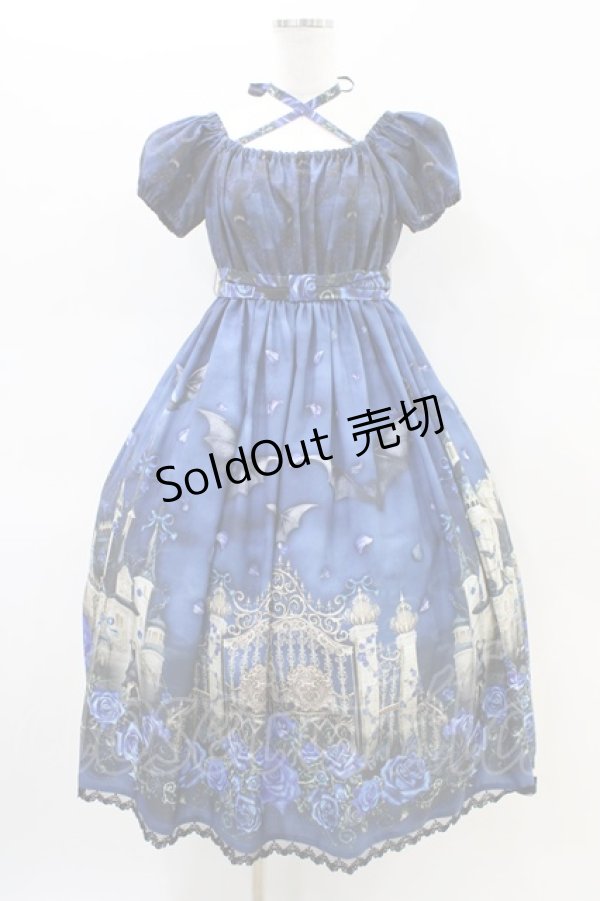 画像1: Enchantlic Enchantilly / 幻影薔薇城〜コウモリ公爵からの招待状〜ワンピース Free 青い夜 H-26-02-19-1033-LO-OP-NS-ZH (1)