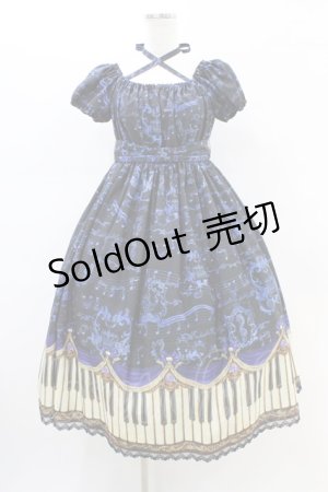 画像: Enchantlic Enchantilly / アンティークエレガンスピアノワンピース Free ブラック/ブルー H-26-02-19-1034-LO-OP-NS-ZH