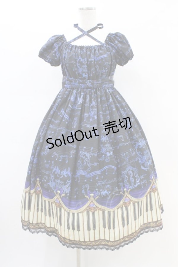 画像1: Enchantlic Enchantilly / アンティークエレガンスピアノワンピース Free ブラック/ブルー H-26-02-19-1034-LO-OP-NS-ZH (1)