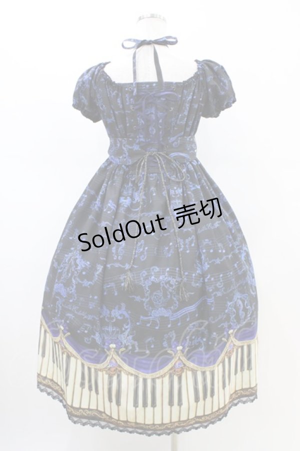 画像2: Enchantlic Enchantilly / アンティークエレガンスピアノワンピース Free ブラック/ブルー H-26-02-19-1034-LO-OP-NS-ZH (2)