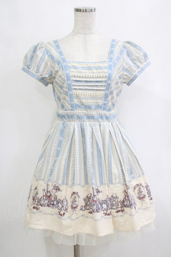 画像1: Secret Honey / パフスリーブワンピース(アリス) Free サックス H-26-02-20-024-CA-OP-NS-ZH (1)