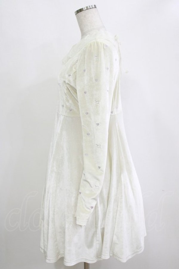 画像2: mon lily / ベロアワンピース M オフ H-26-02-20-026-LO-OP-NS-ZH (2)