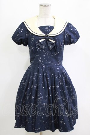画像: Secret Honey / 星座柄セーラーワンピース Free ネイビー H-26-02-20-027-CA-OP-NS-ZH