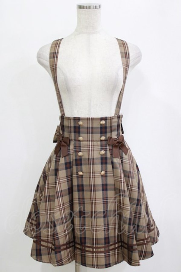 画像1: Amavel / Nostalgic Checkサイドプリーツマリンスカパン Free ブラウン H-26-02-20-034-CA-SK-NS-ZH (1)