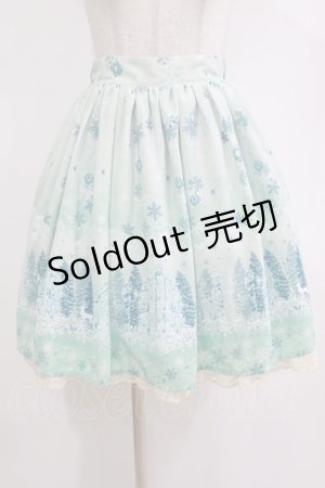 画像: axes femme POETIQUE / 刺繍入り雪柄ミドルスカート M ミント H-26-02-20-035-AX-SK-NS-ZH