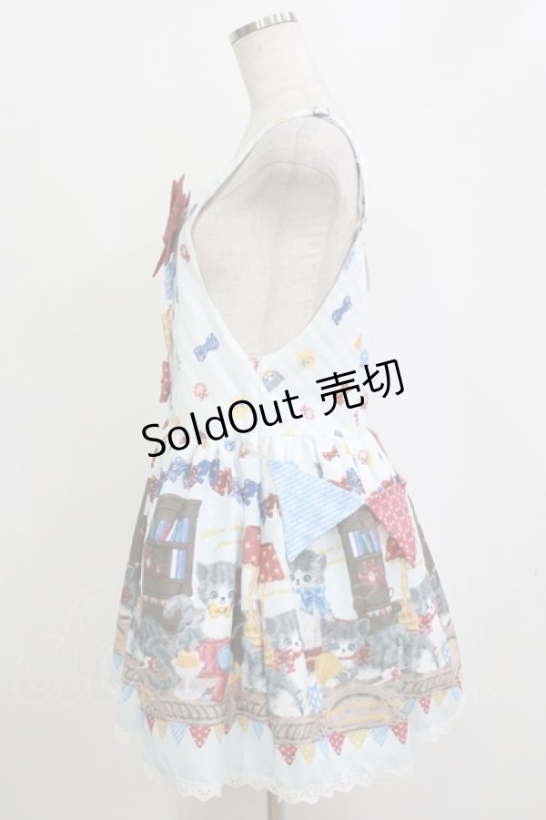 画像2: Rabbit Love Story（海外ロリータブランド） / サロペット S サックス H-26-02-20-038-PU-OP-NS-ZH (2)