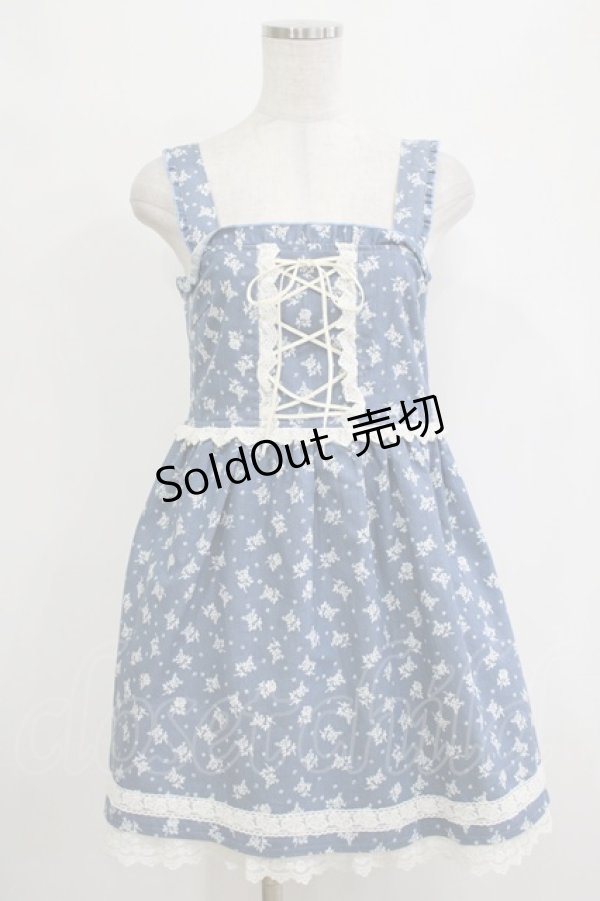 画像1: Ank Rouge / 花柄ワンピース Free ブルー H-26-02-20-039-CA-OP-NS-ZH (1)