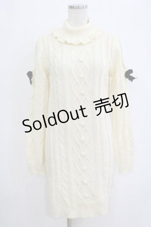 画像: Ank Rouge / 肩開きニットワンピース M アイボリー H-26-02-20-044-CA-OP-NS-ZH