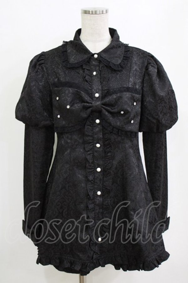 画像1: Ank Rouge / リボンジャガードセットアップ M ブラック H-26-02-20-047-CA-OP-NS-ZH (1)